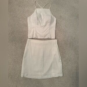 White linen Abercrombie & fitch two piece set size small skirt and tank top